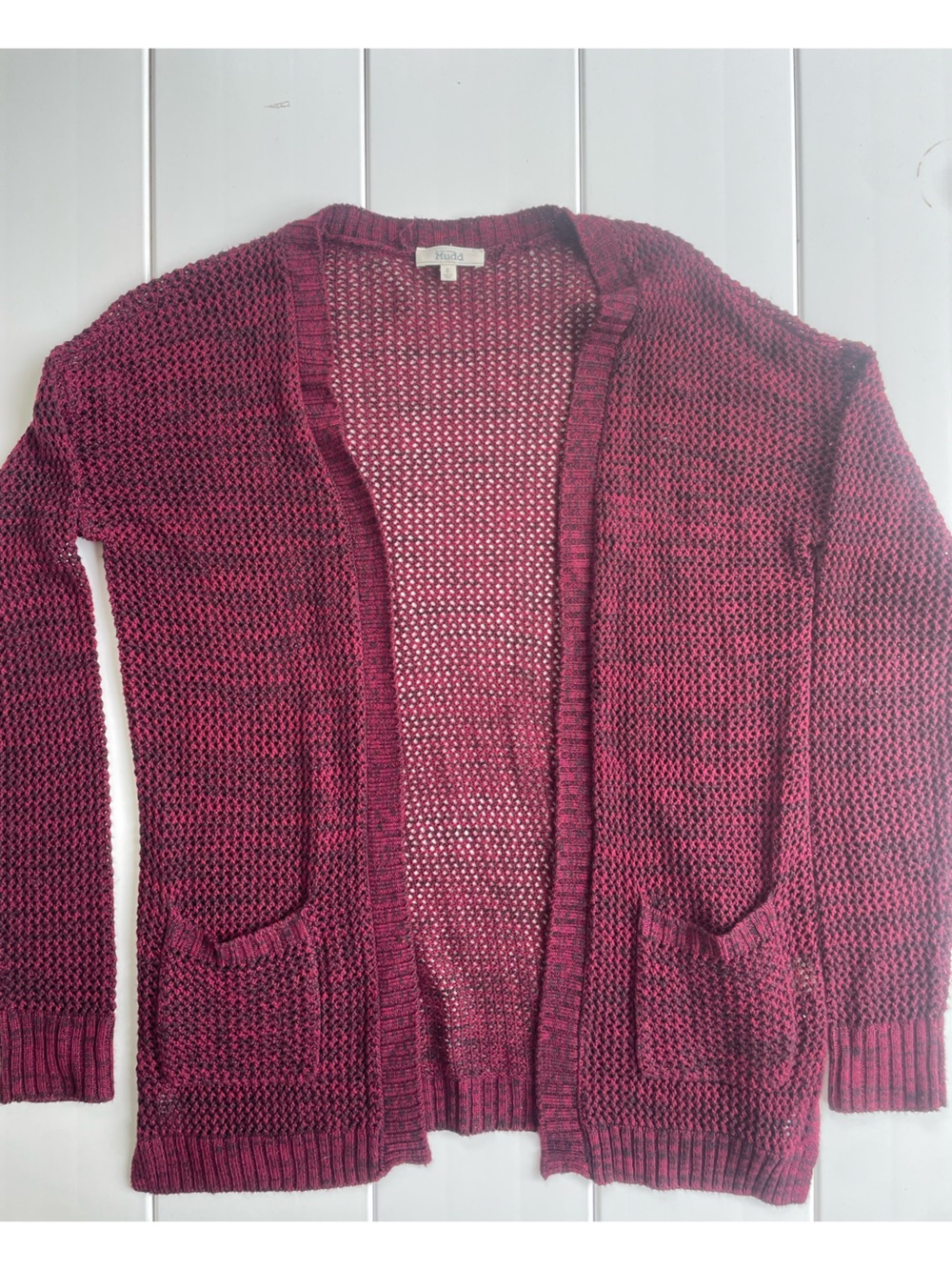 90’s Style Mudd Open Face Knit Long Cardigan, Size S